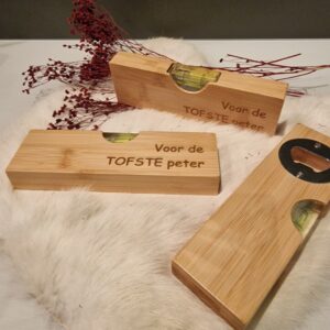 Mini waterpas "voor de tofste peter"