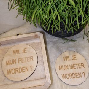 Label hout rond 7 cm