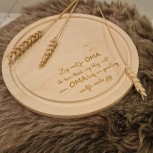 Snijplank rond met saprand "Zeg,weet je ..."
