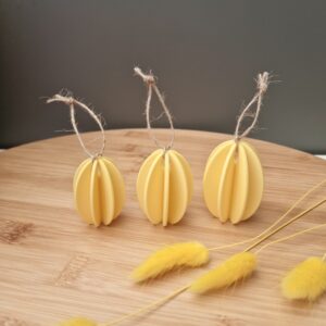 Paasdecoratie ei geel (set van 3stuks)