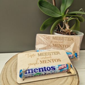 Bordje CompliMENTOS voor MEESTER