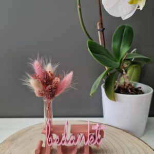 Bedankt JUF (terracotta-pink) met droogbloemen