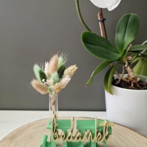 Bedankt JUF (groen-beige) met droogbloemen