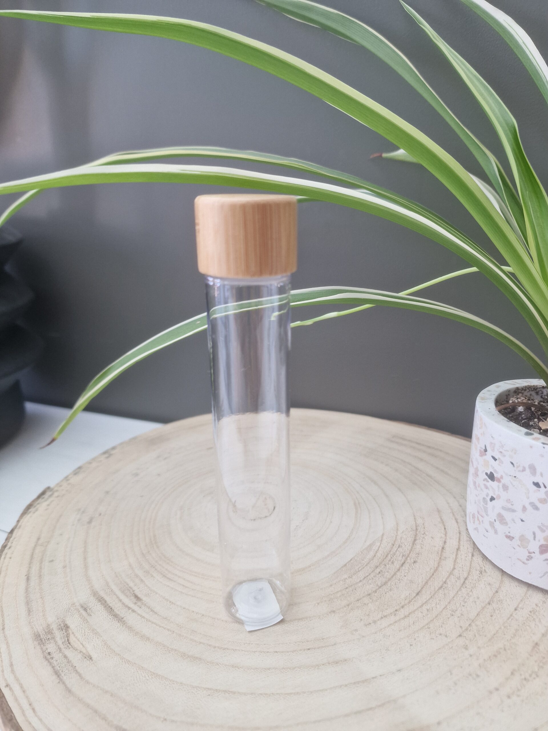 Proefbuis PET (15cm) met houten dop